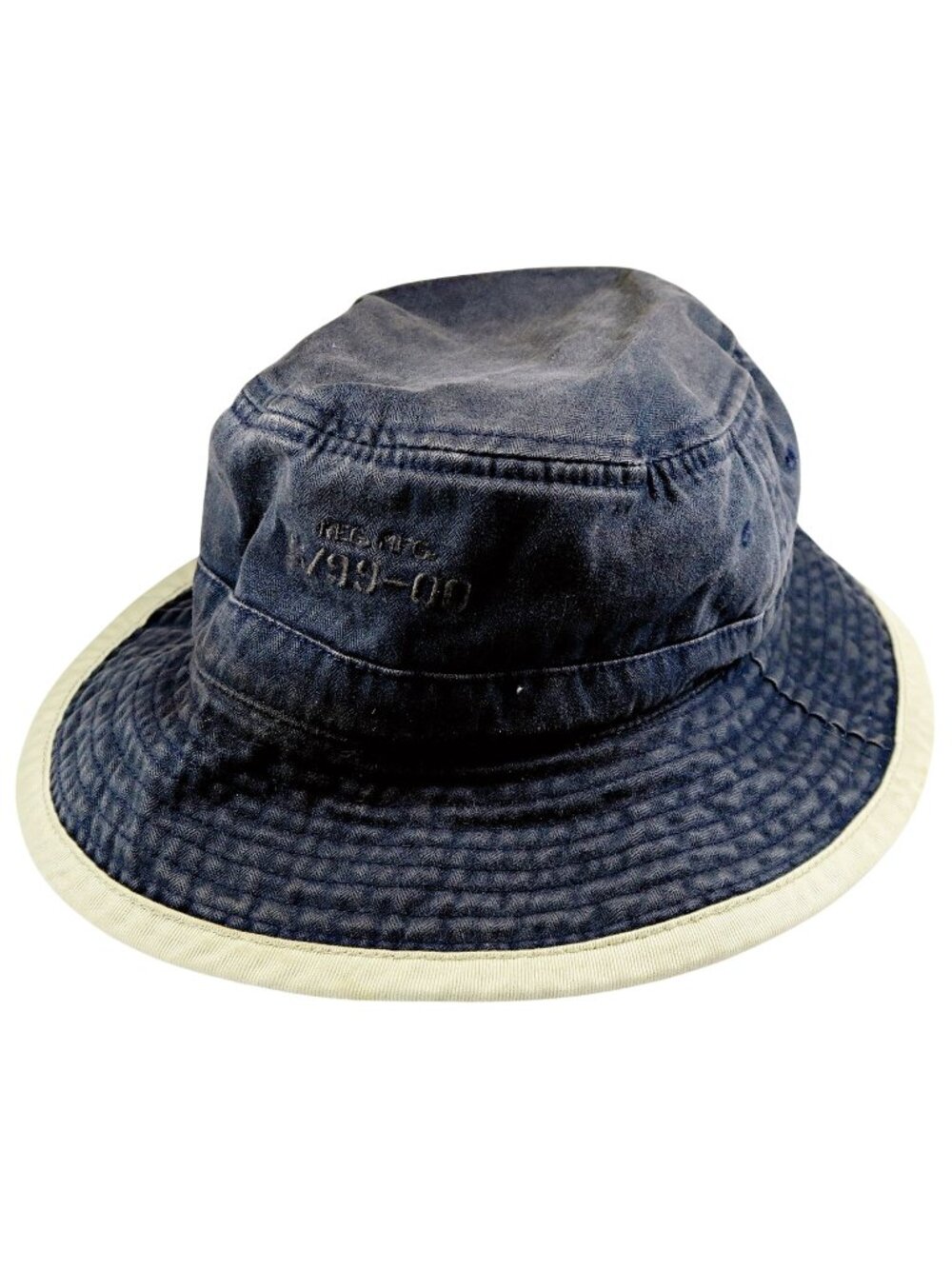 Vintage Gap Bucket Hat S/M Dark Blue Tan Trim Cotton 1999–2000 Y2K Streetwear